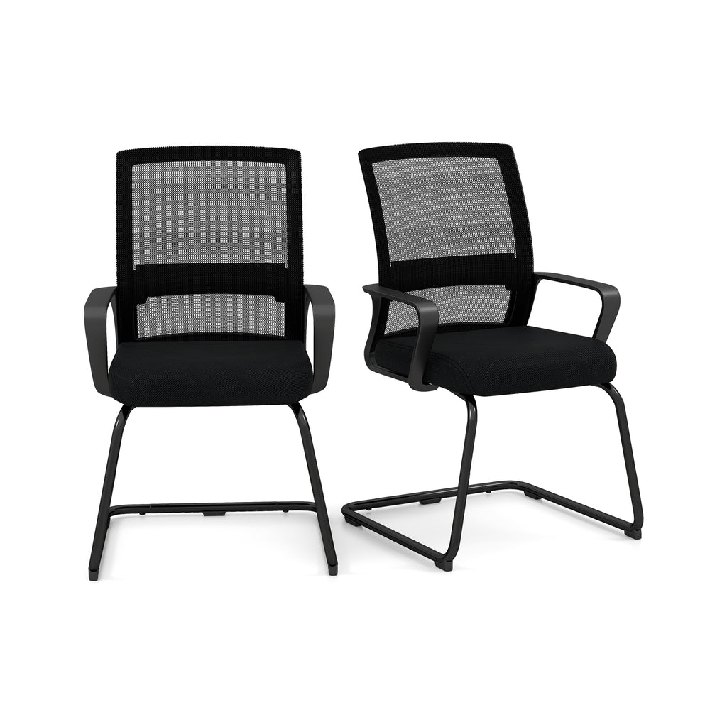 Office Chair No Wheels Ergonomic Conference with Mesh Back