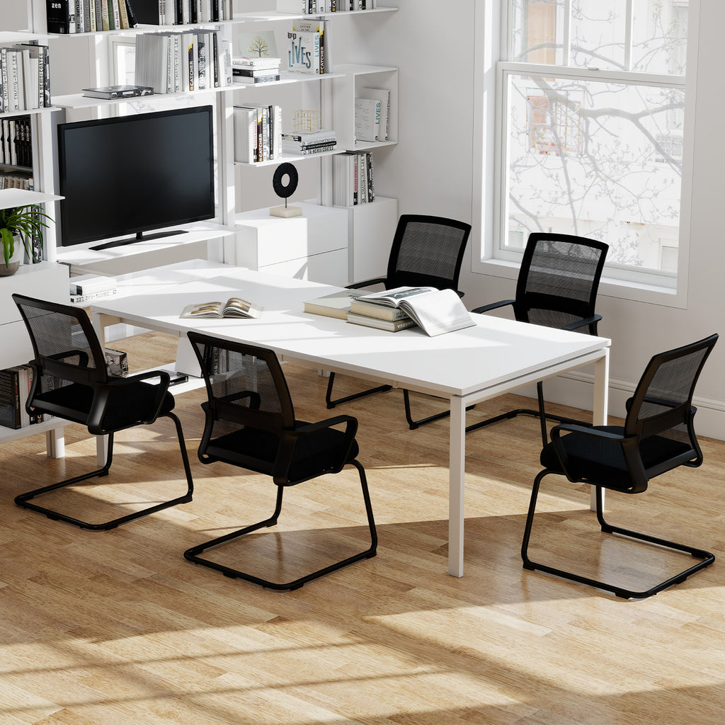 Office Chair No Wheels Ergonomic Conference with Mesh Back
