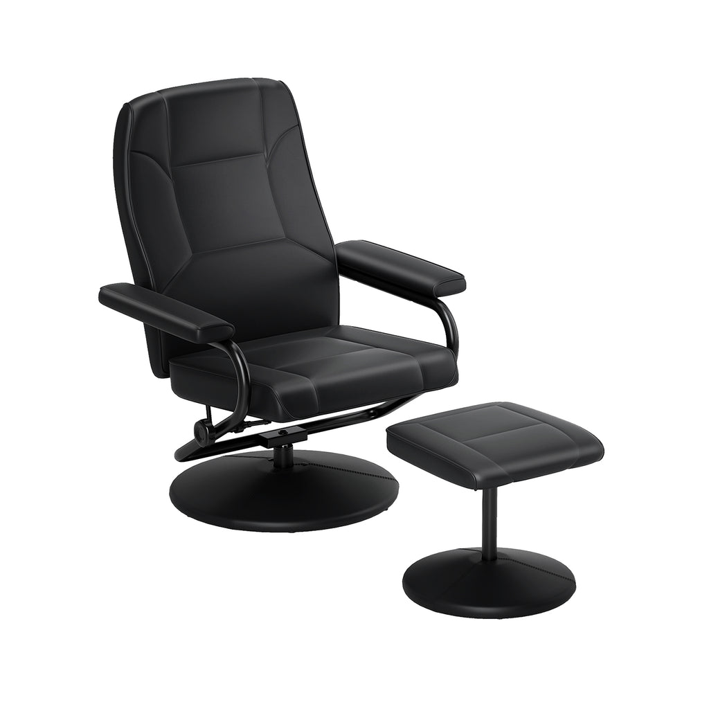 360° Swivel Recliner Chair with Ottoman - Brown