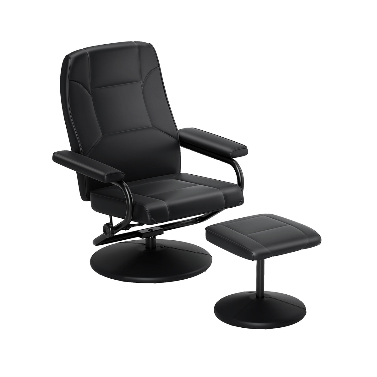 360° Swivel Recliner Chair with Ottoman - Brown