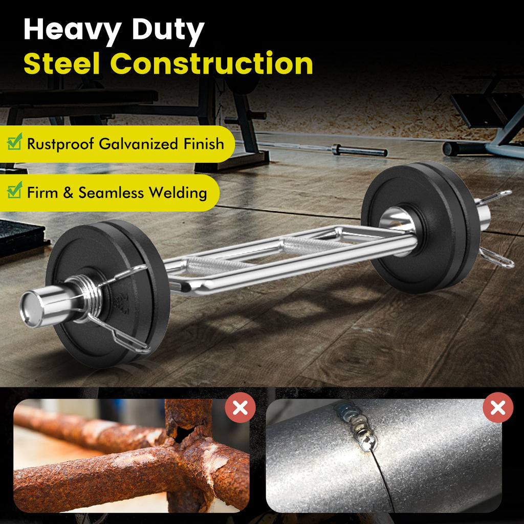 700 LBS Olympic Triceps Bar with Knurled Handles for Squats & Deadlifts - Costway
