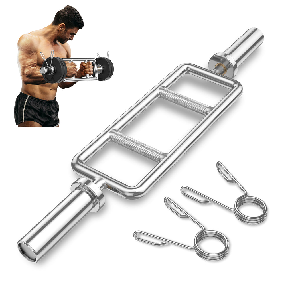 700 LBS Olympic Triceps Bar with Knurled Handles for Squats & Deadlifts - Costway