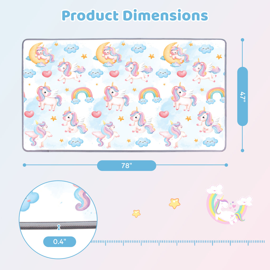 Reversible Toddler Activity Play Mat with Foam Support & Non-Slip Base