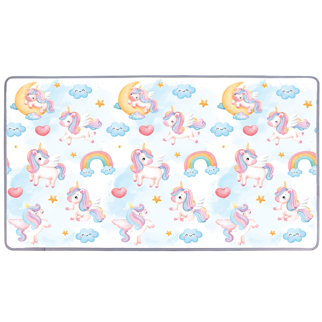 Reversible Toddler Activity Play Mat with Foam Support & Non-Slip Base
