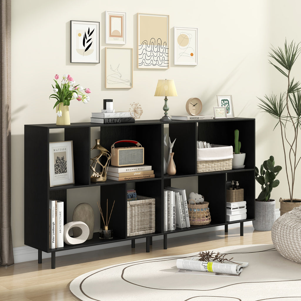 4-Cube Open Shelf Bookcase, Black