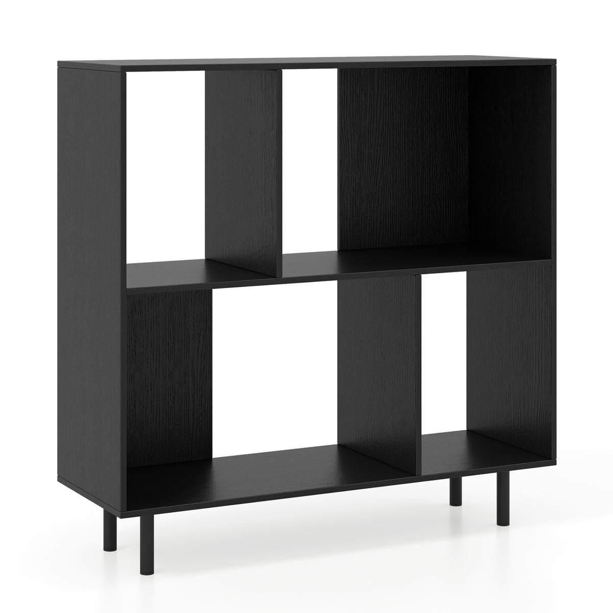 4-Cube Open Shelf Bookcase, Black