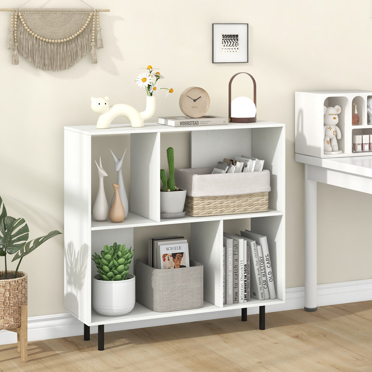 4-Cube Open Shelf Bookcase, Black