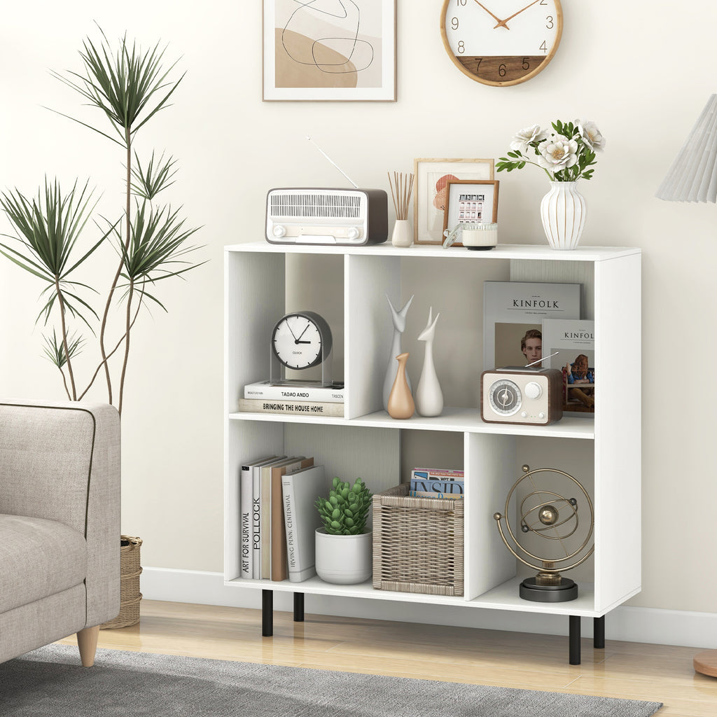 4-Cube Open Shelf Bookcase, White