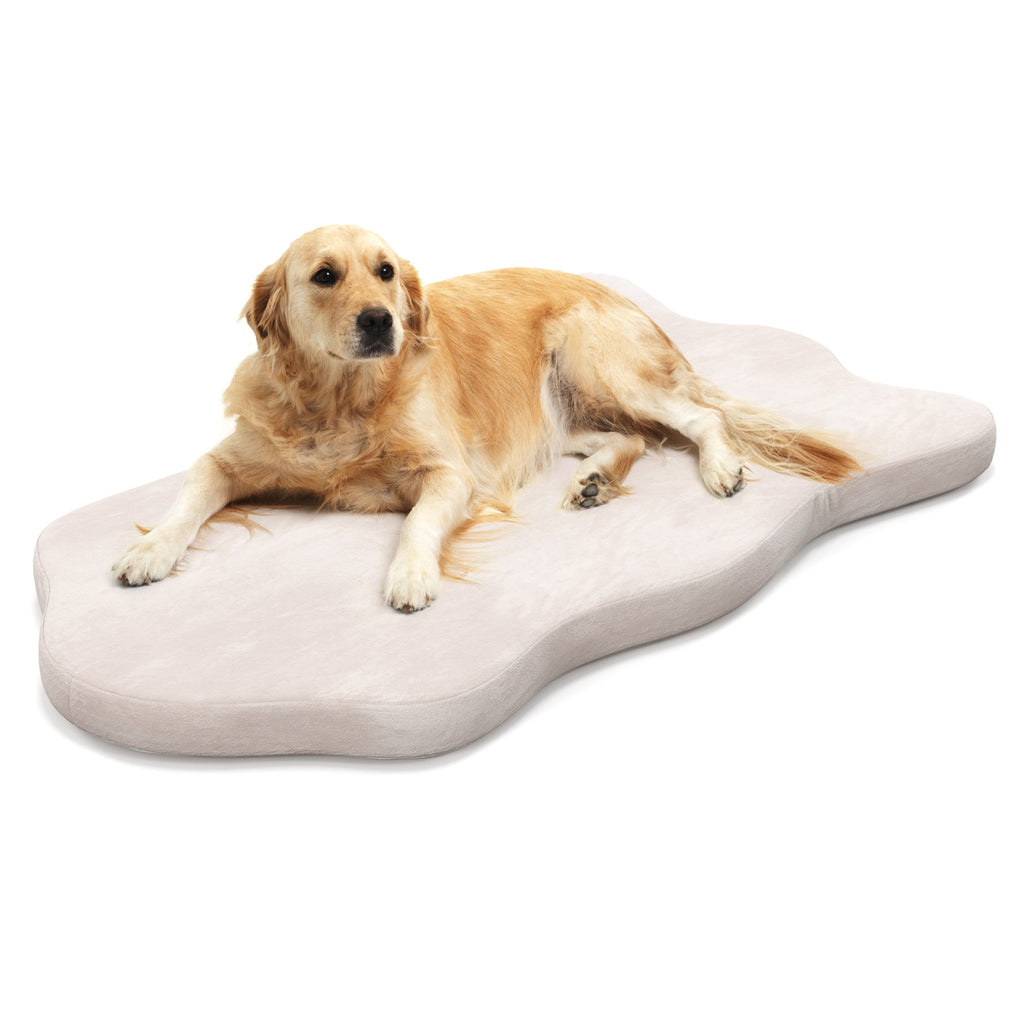 Orthopedic Dog Bed with Memory Foam Support - Large Dogs, Soft Crystal Fabric Beige