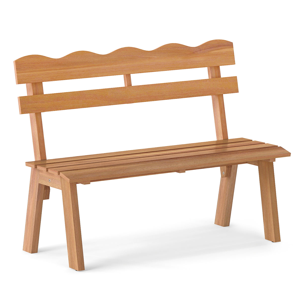 47 Inch Outdoor Acacia Wood Bench with Metal Frame