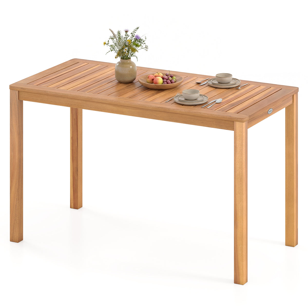 Acacia Wood Outdoor Dining Table 48" × 24" - Seats 4-6