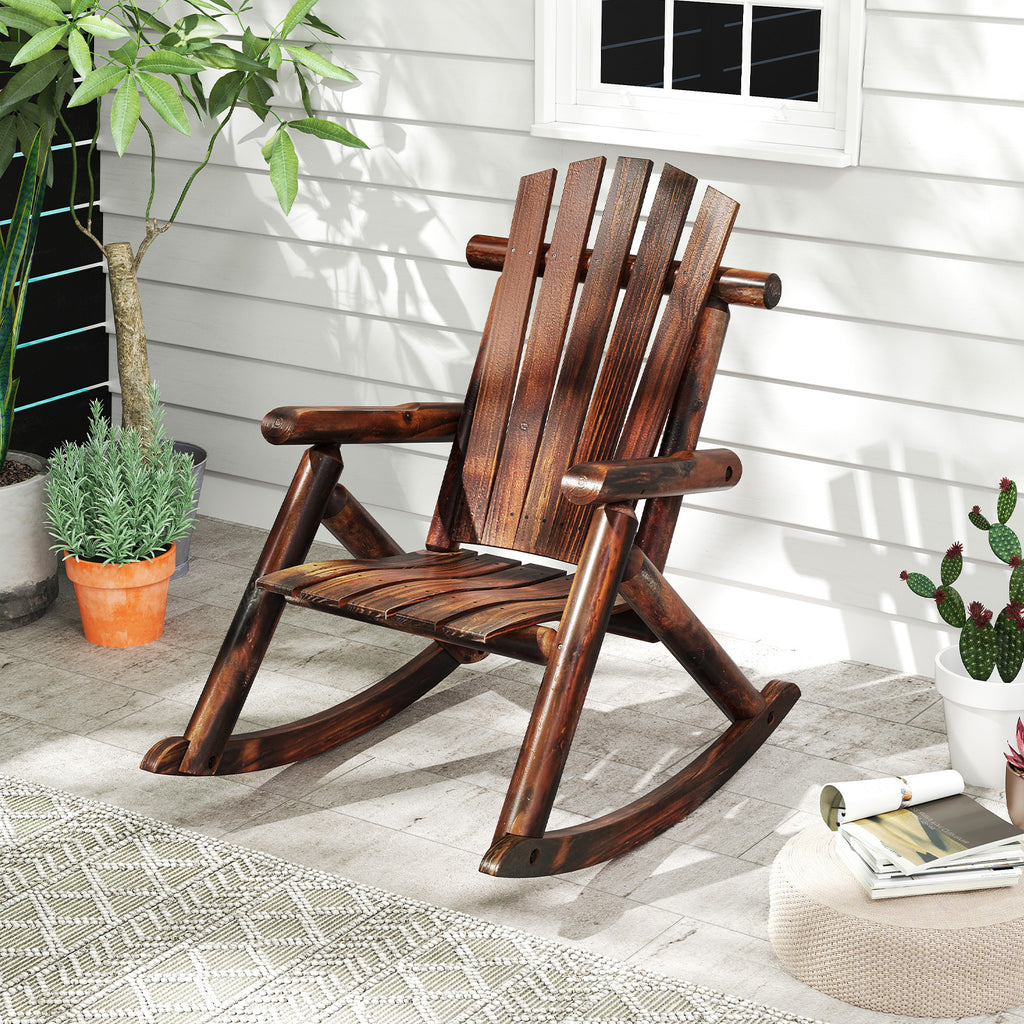Outdoor Adirondack Rocking Chair - Natural, Style 2