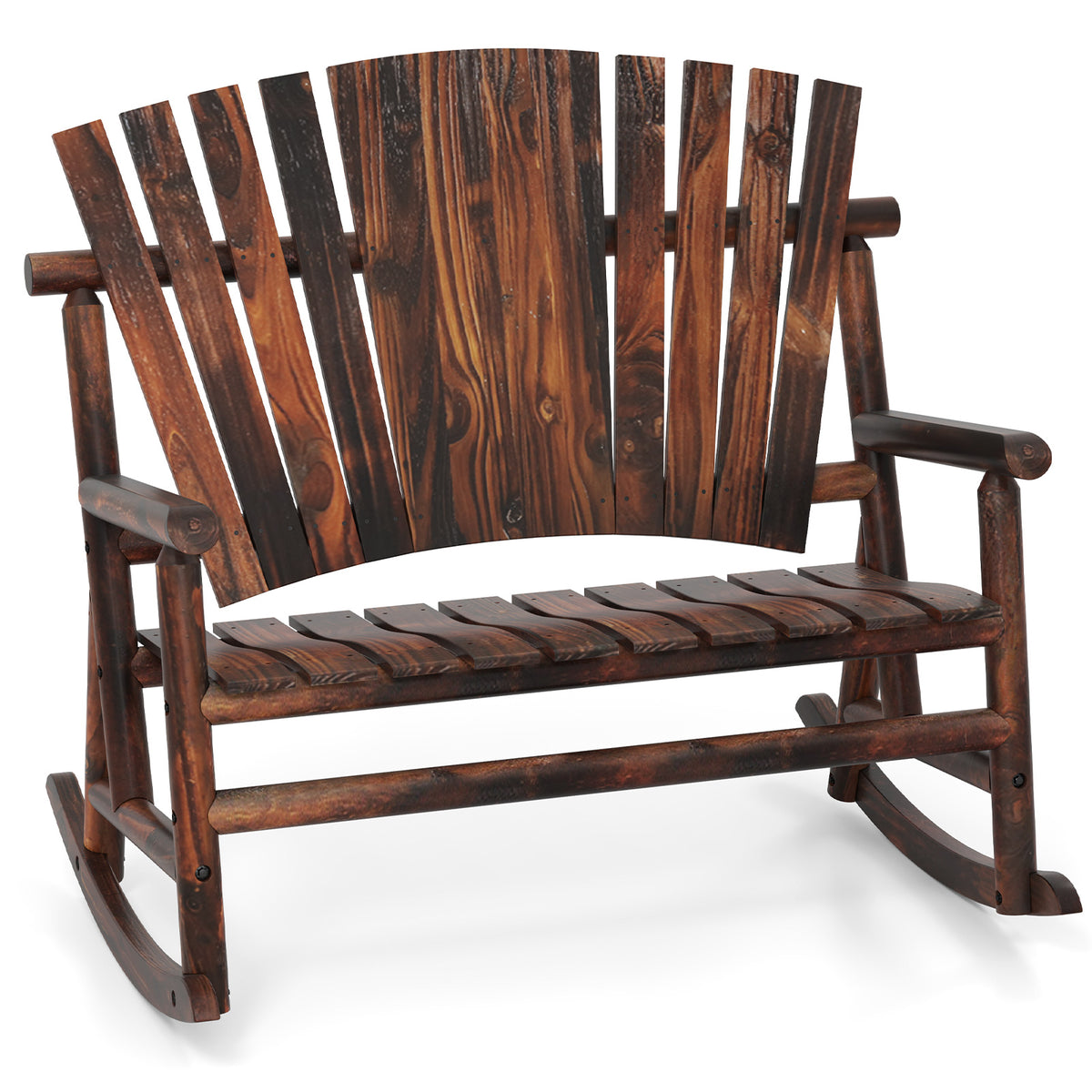 Outdoor Adirondack Rocking Chair for Adults with High Back and