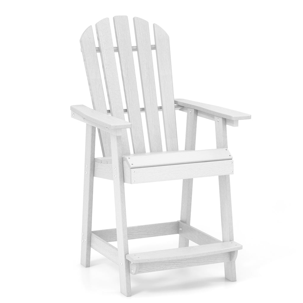 2 Pieces HDPE Tall Adirondack Chair with Middle Connecting Tray