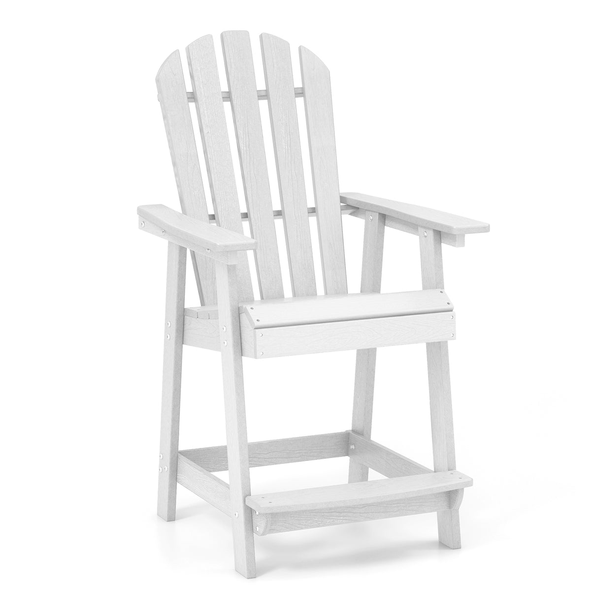 2 Pieces HDPE Tall Adirondack Chair with Middle Connecting Tray