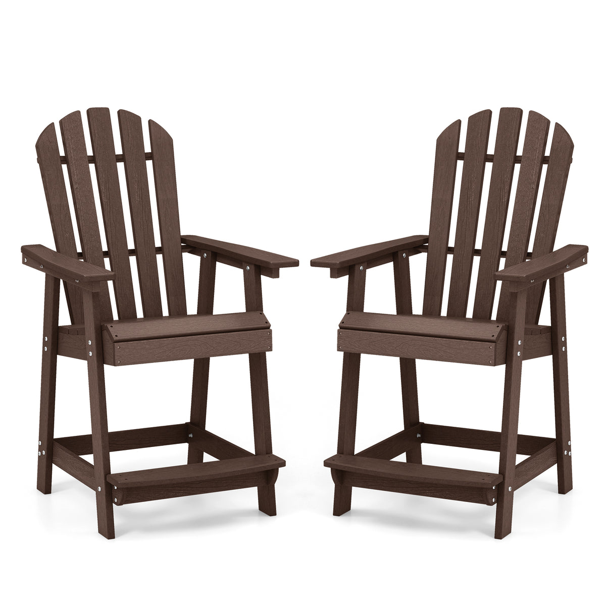 HDPE Patio Chair with Armrest and Footrest for Indoor Outdoor