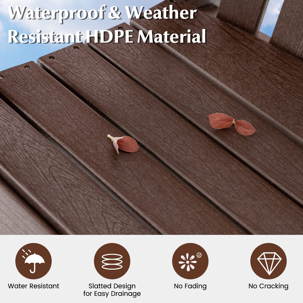 HDPE Patio Chair with Armrest and Footrest for Indoor Outdoor