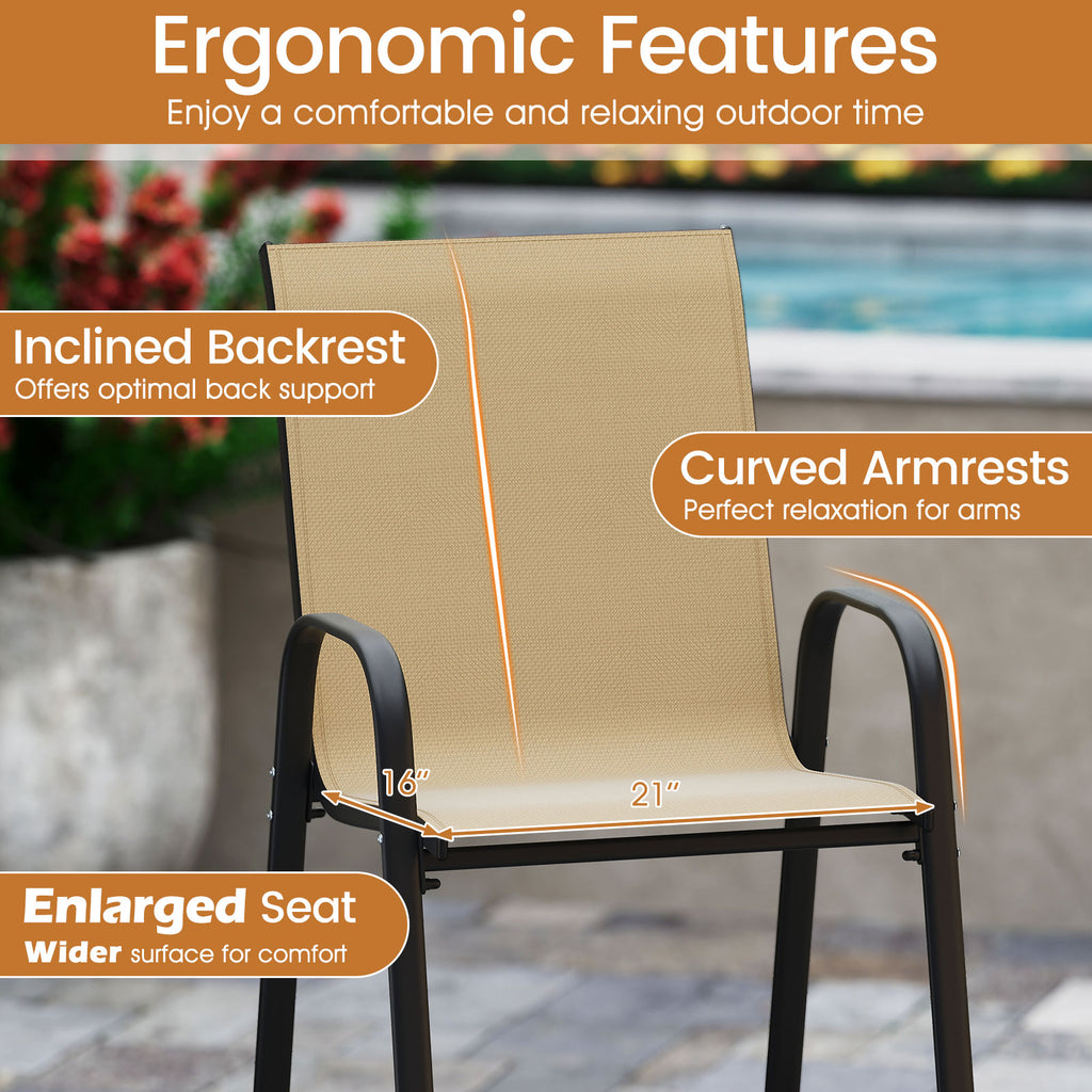 Outdoor Bar Stools Set of 2 29 Inch Fabric Height with Armrests