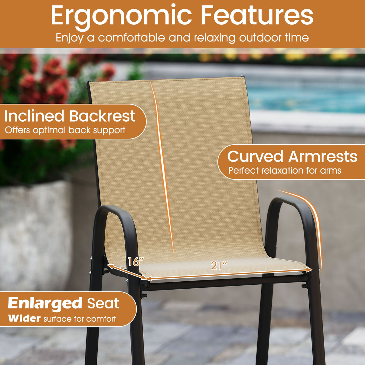 Outdoor Bar Stools Set of 2 29 Inch Fabric Height with Armrests