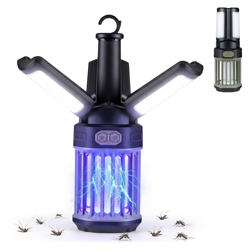 Outdoor Bug Zapper with Foldable Camping Lantern USB-C Rechargeable