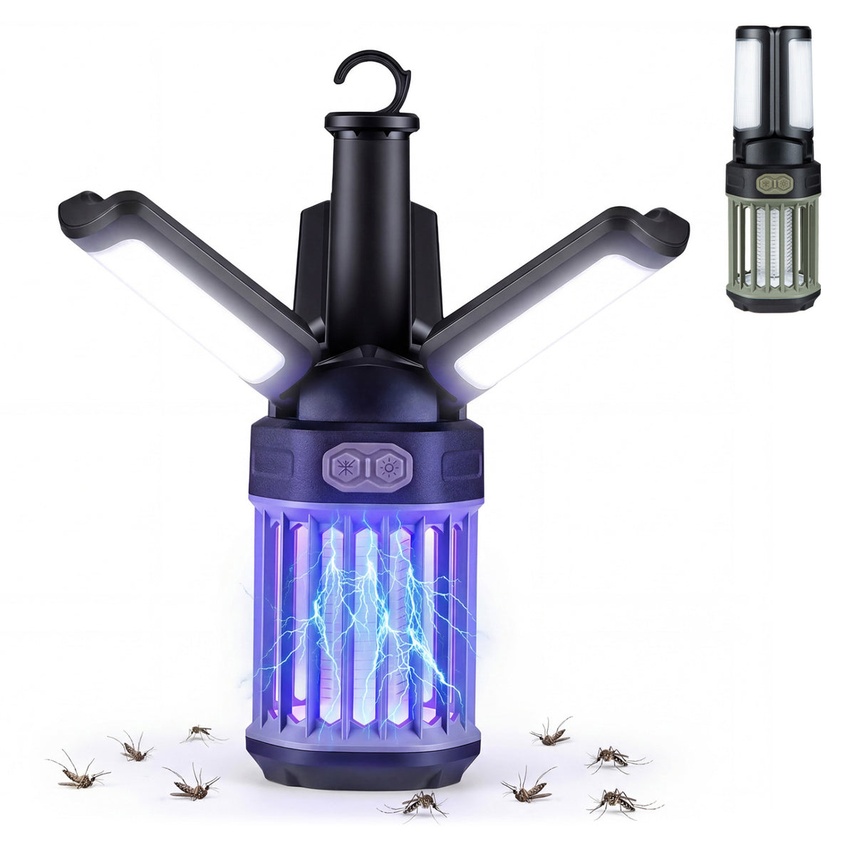 Outdoor Bug Zapper with Foldable Camping Lantern USB-C Rechargeable