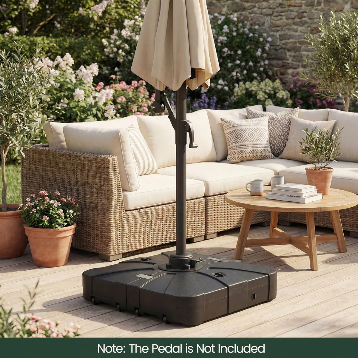 Outdoor Cantilever Umbrella Base Square Water and Sand Fillable