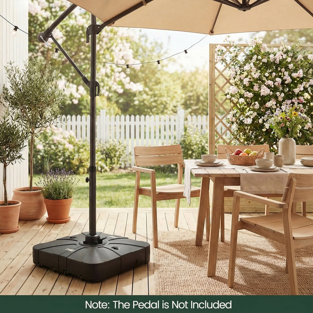 Outdoor Cantilever Umbrella Base Square Water and Sand Fillable