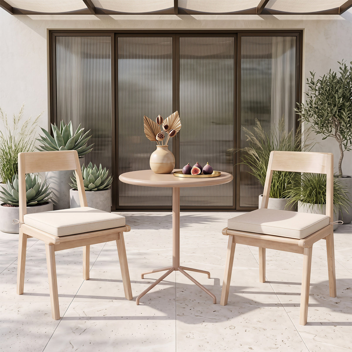 Outdoor Chair Cushion Set of 2 Waterproof Fade-Resistant Olefin Seat