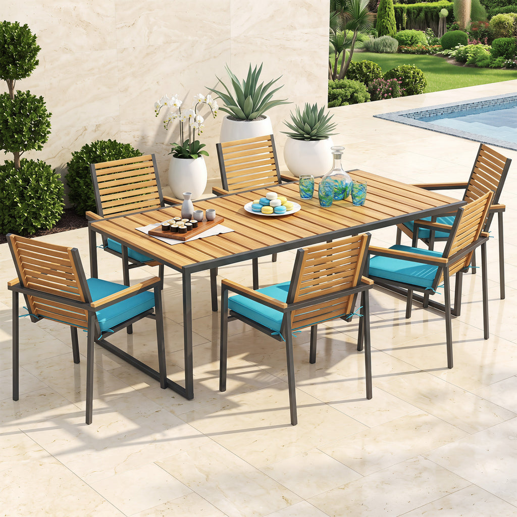 Outdoor Chair Cushion Set of 2, Waterproof Fade-Resistant - Turquoise 20"