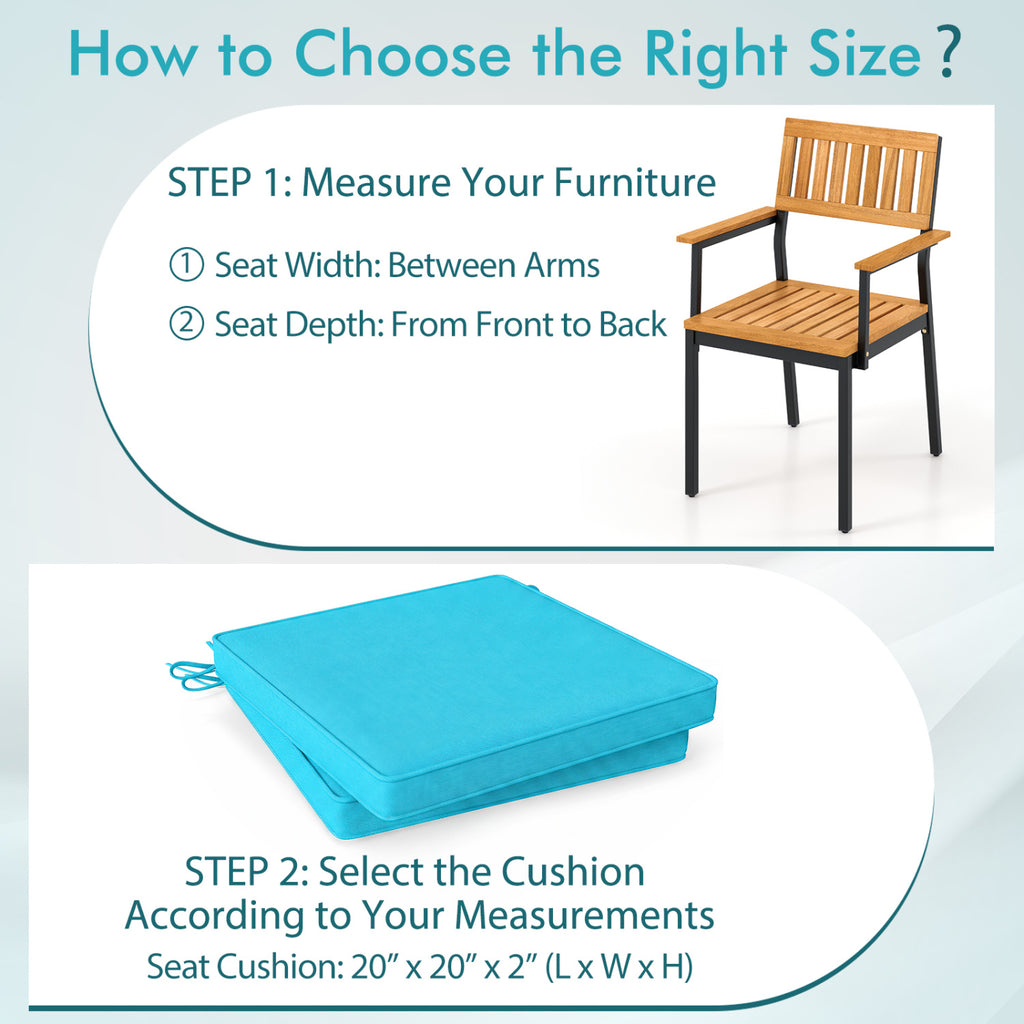Outdoor Chair Cushion Set of 4 Waterproof Olefin Seat Cushions