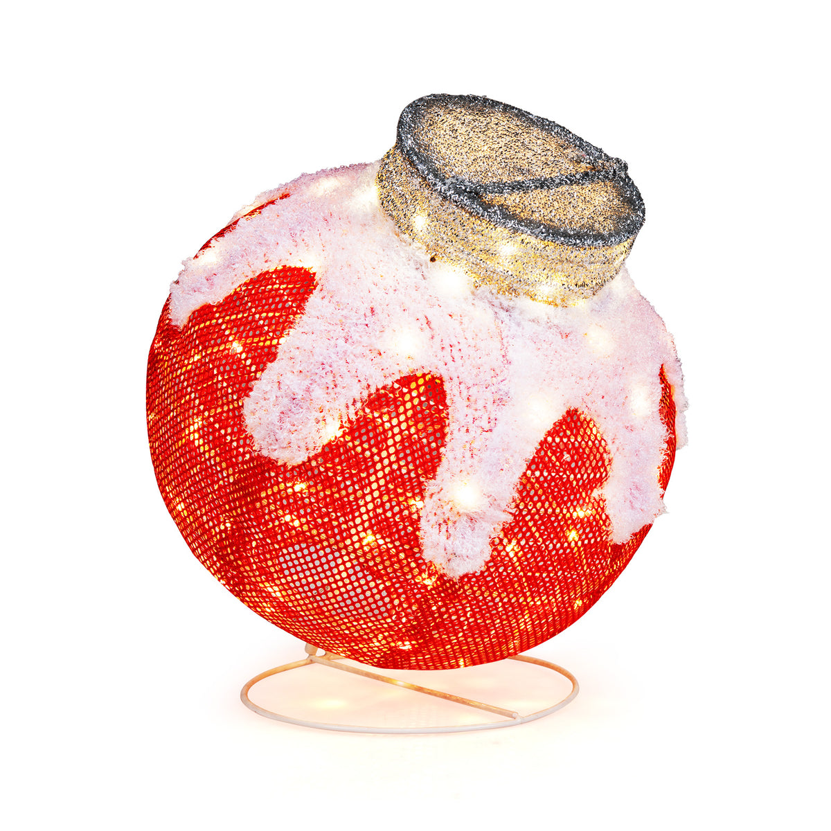 Outdoor Christmas Lantern Pop-Up Lighted Ball with 80 LED Lights - 18 Inch, Waterproof, Festive Decor