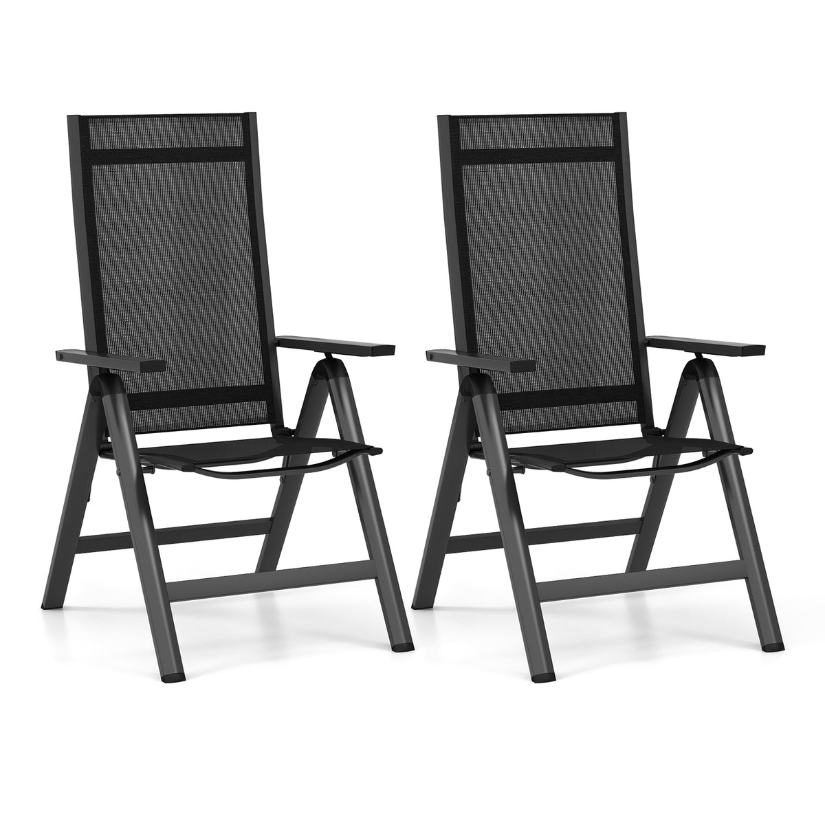 Outdoor Dining Chair with Soft Padded Seat and 7-Position Adjustable