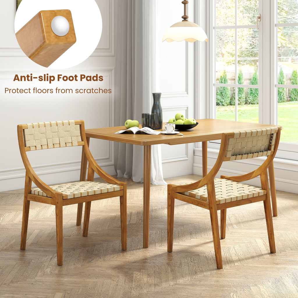 Outdoor Dining Chair with Webbing Seat and Backrest
