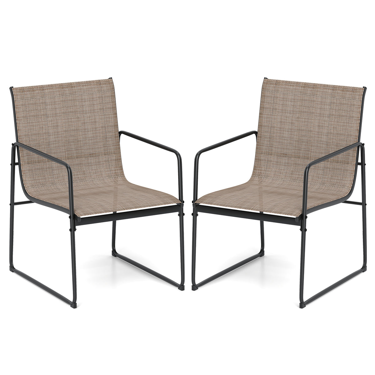 Outdoor Dining Chairs Set of 2 Patio Furniture Chair with Breathable