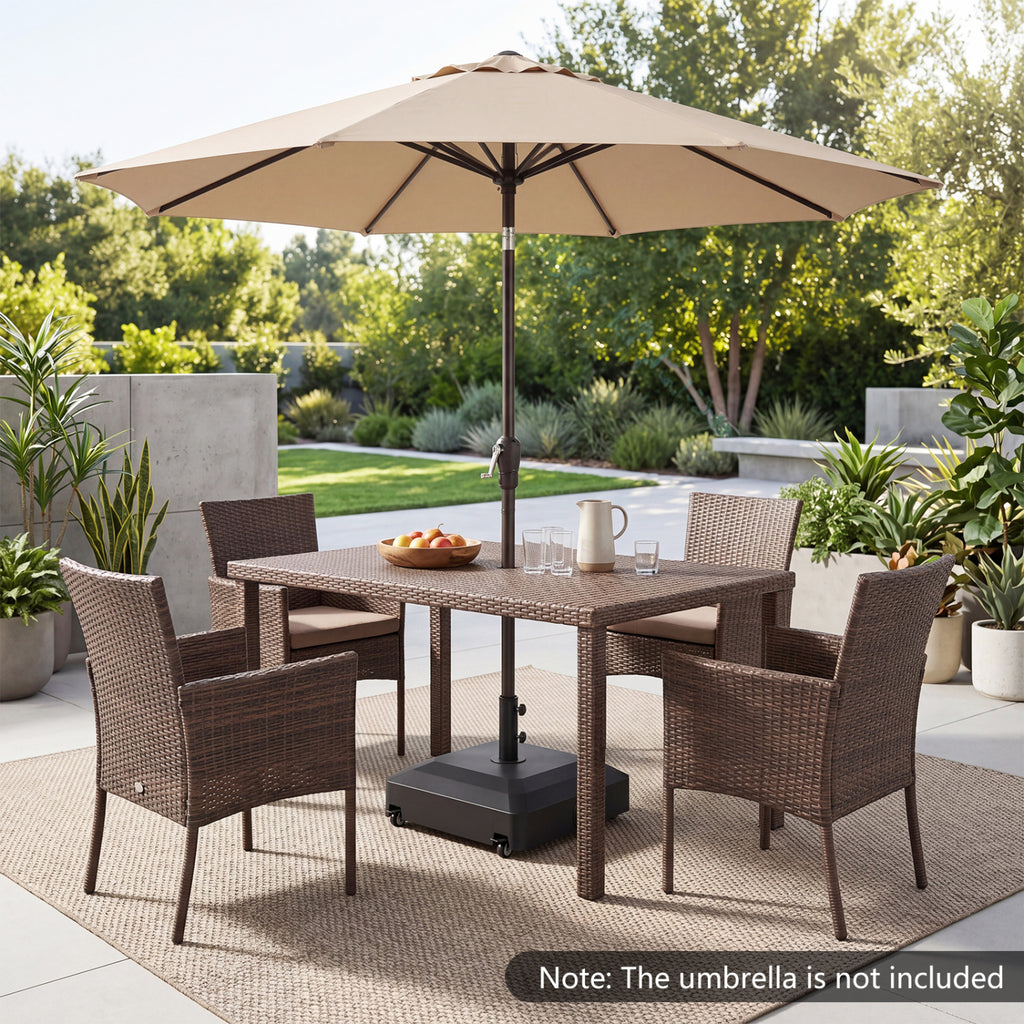 Outdoor Fillable Umbrella Base with Wheels Water Sand Weighted Stand