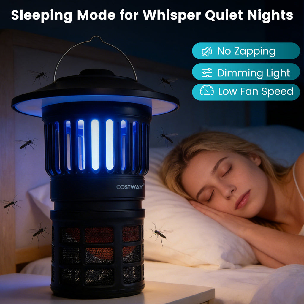 Outdoor Fly Trap with Light Rechargeable Electric Bug Catcher and