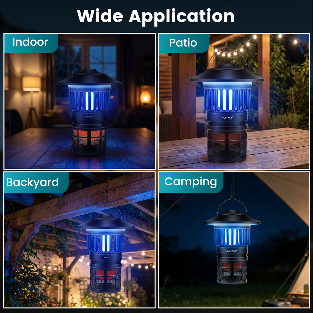 Outdoor Fly Trap with Light Rechargeable Electric Bug Catcher and