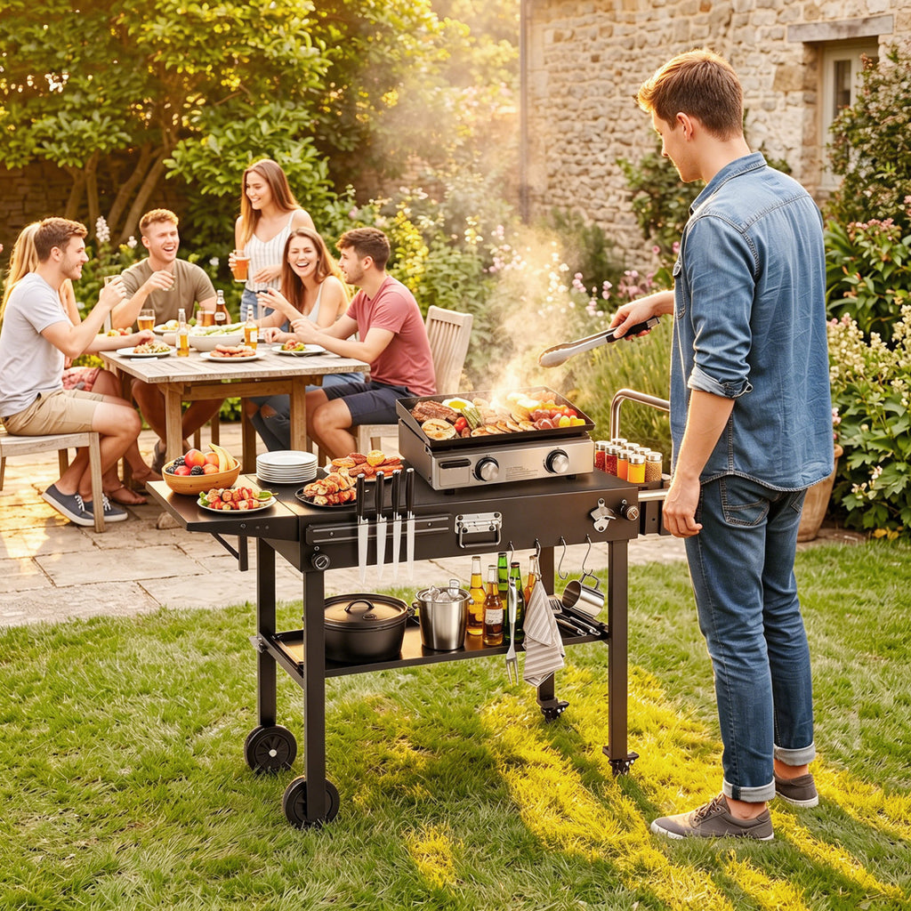 Outdoor Grill Cart, Foldable Grilling Table for Blackstone Griddle