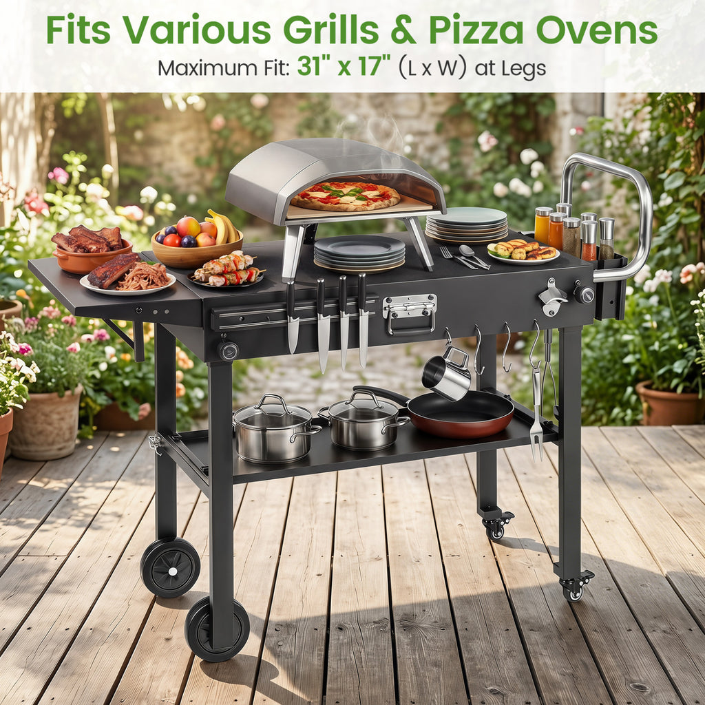 Outdoor Grill Cart, Foldable Grilling Table for Blackstone Griddle