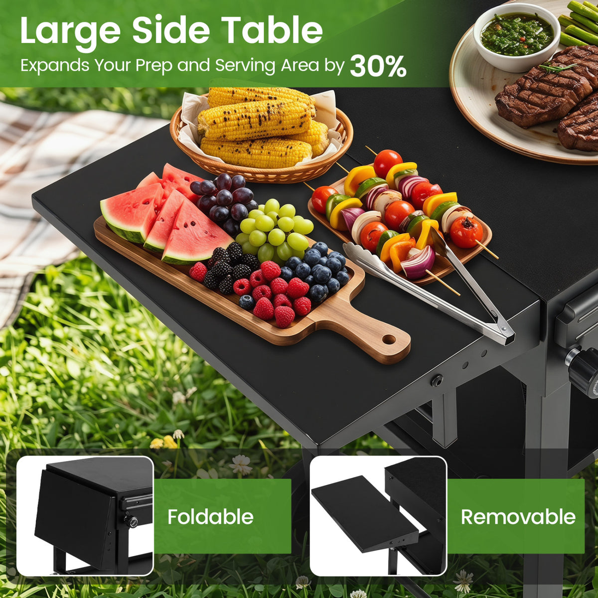 Outdoor Grill Cart, Foldable Grilling Table for Blackstone Griddle