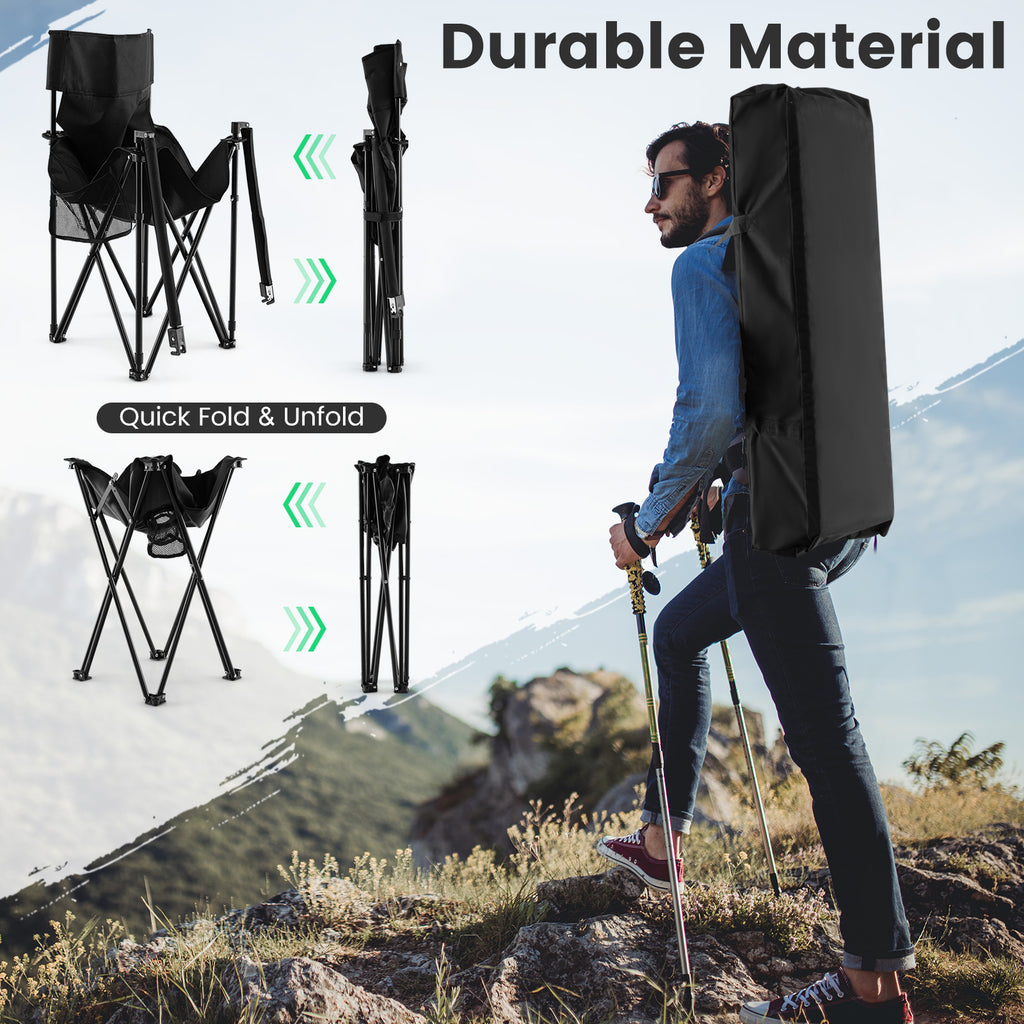Outdoor Folding Camping Chairs and Table Set with Carrying Bag