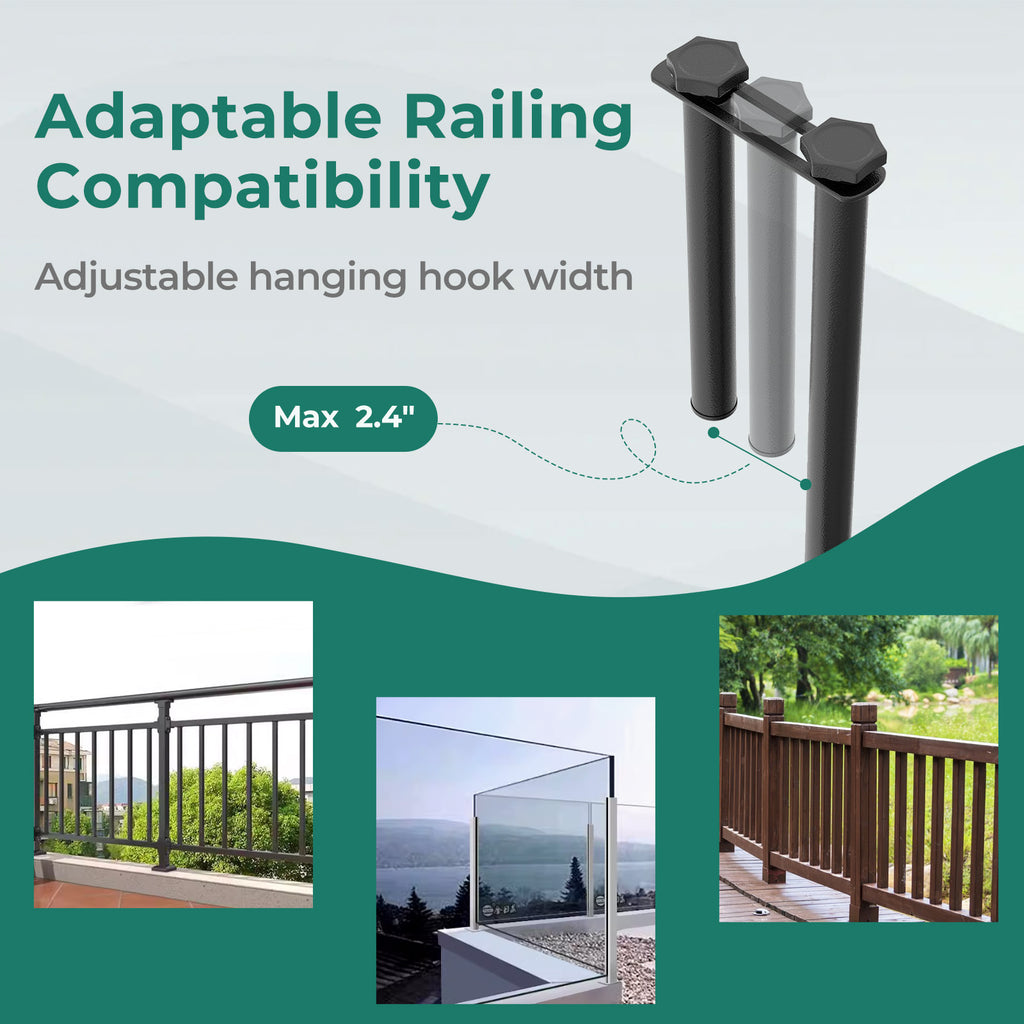 Outdoor Folding Hanging Table with Metal Frame - Black