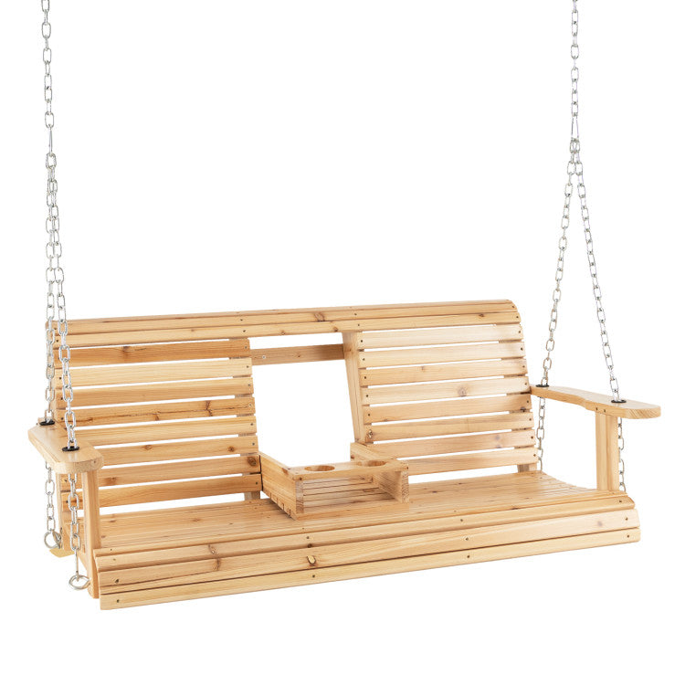 Outdoor Furniture Set with Umbrella, Swing & Bistro Table