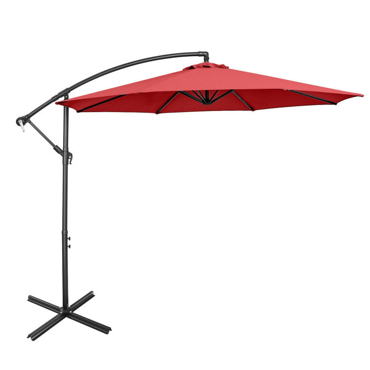Outdoor Furniture Set with Umbrella, Swing & Bistro Table