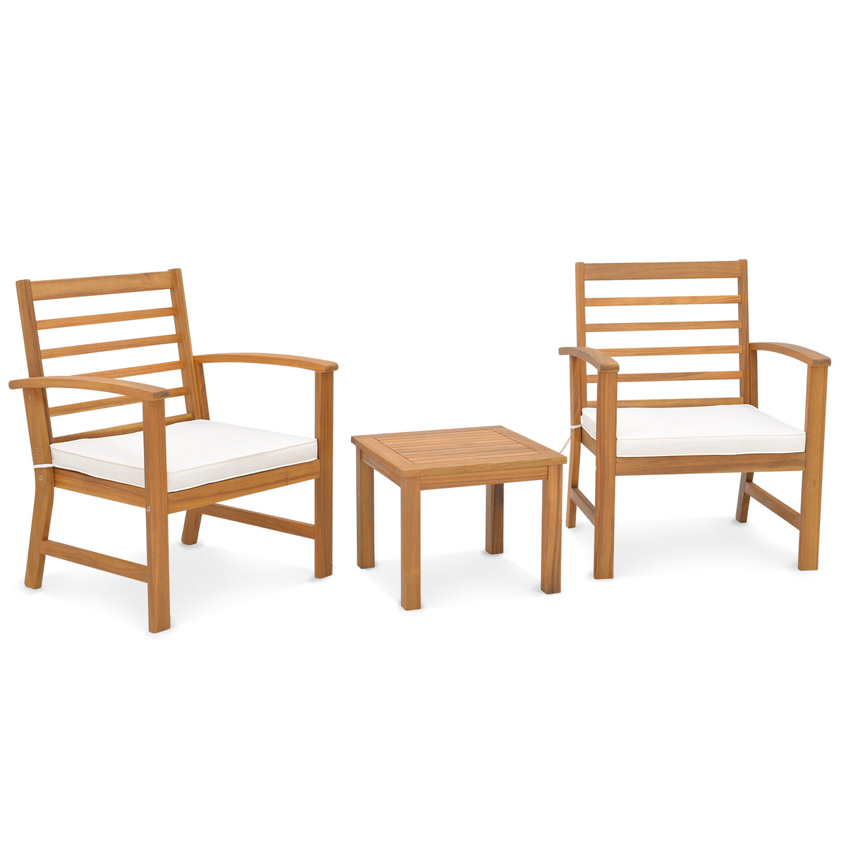 3-Piece Outdoor Furniture Set with Cushions - Gray