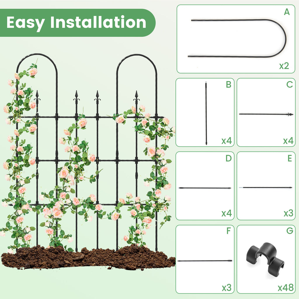 58 x 73 Inch Outdoor Garden Rose Arch Trellis