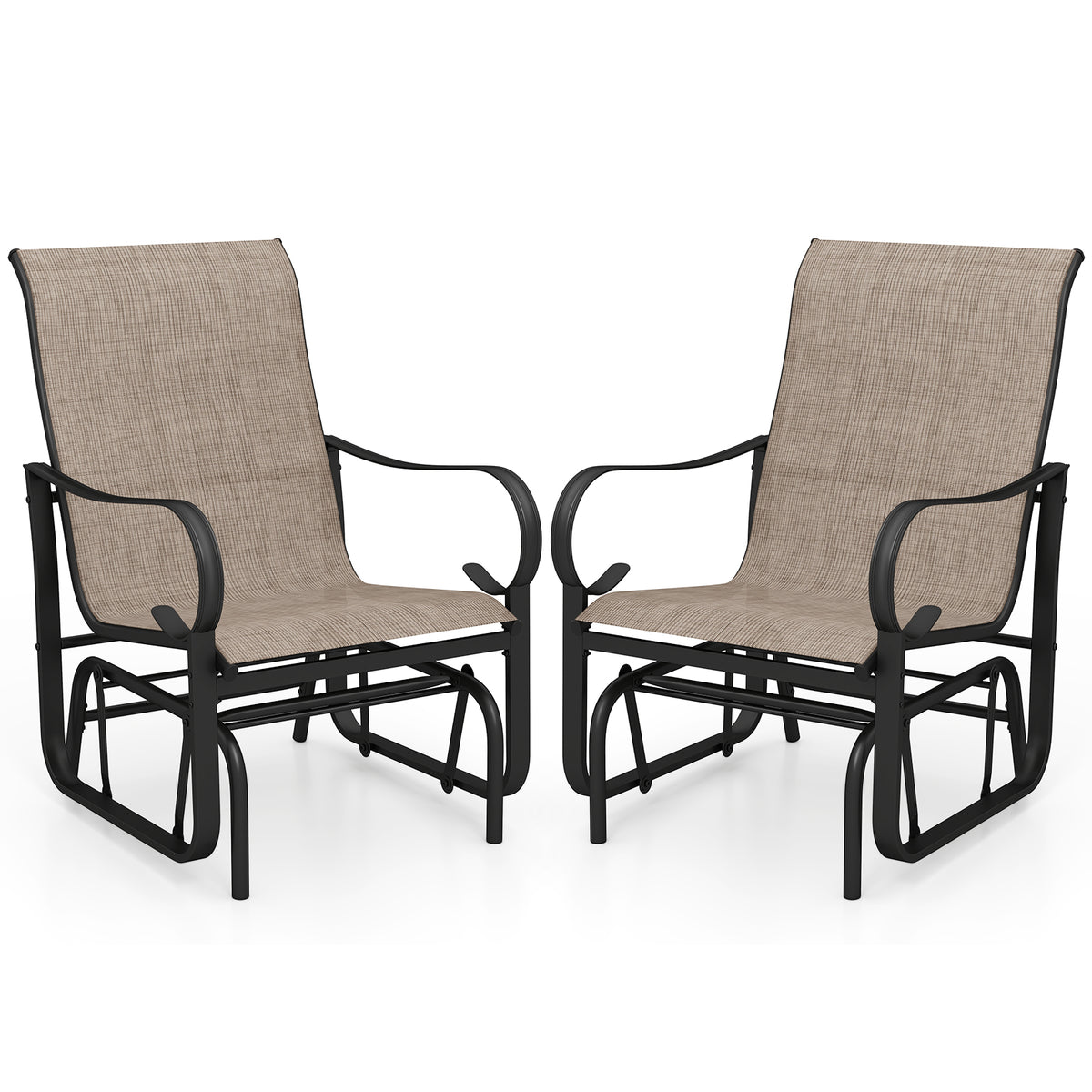 Outdoor Glider Chairs Set of 2 – Black & Brown