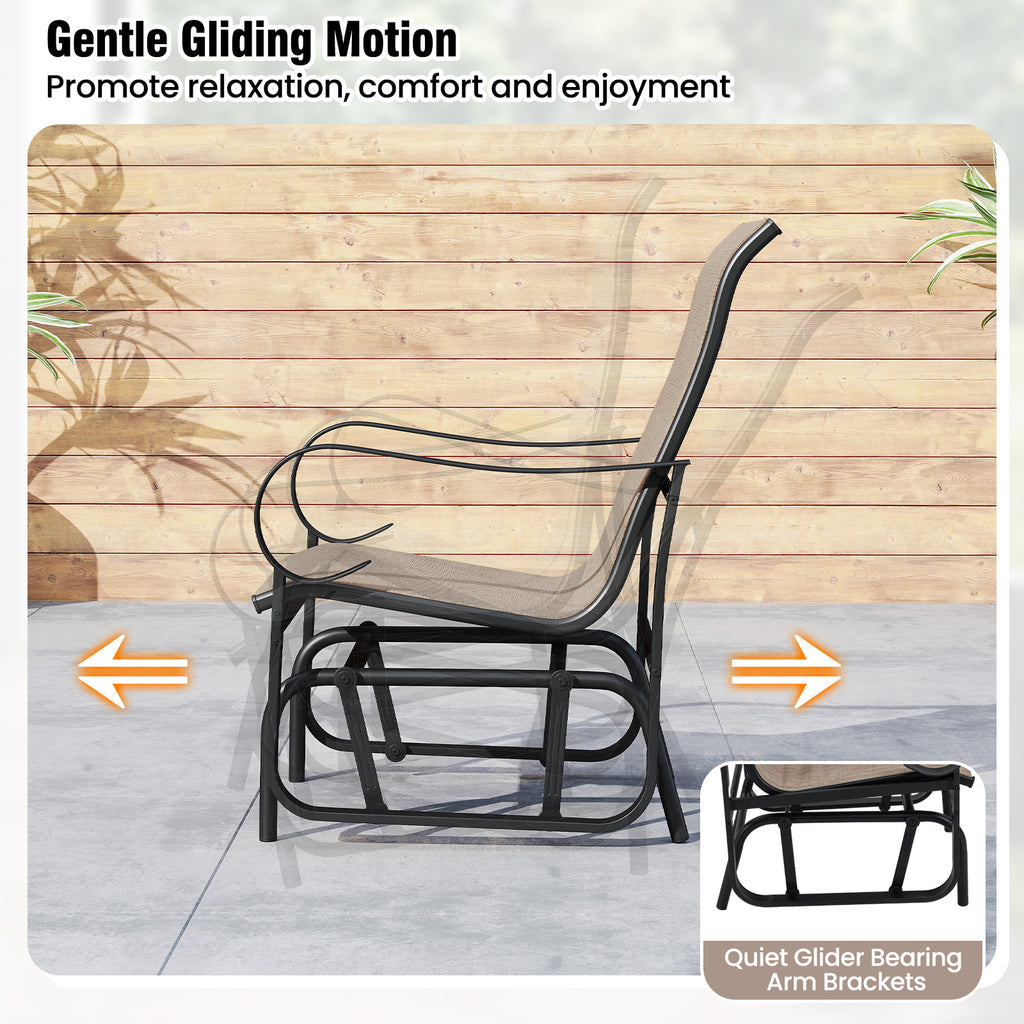 Outdoor Glider Chairs Set of 2 – Black & Brown