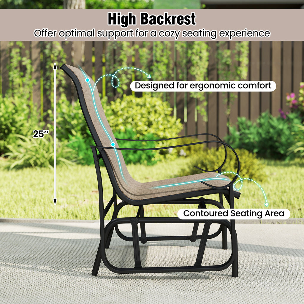 Outdoor Glider Chairs Set of 2 – Black & Brown