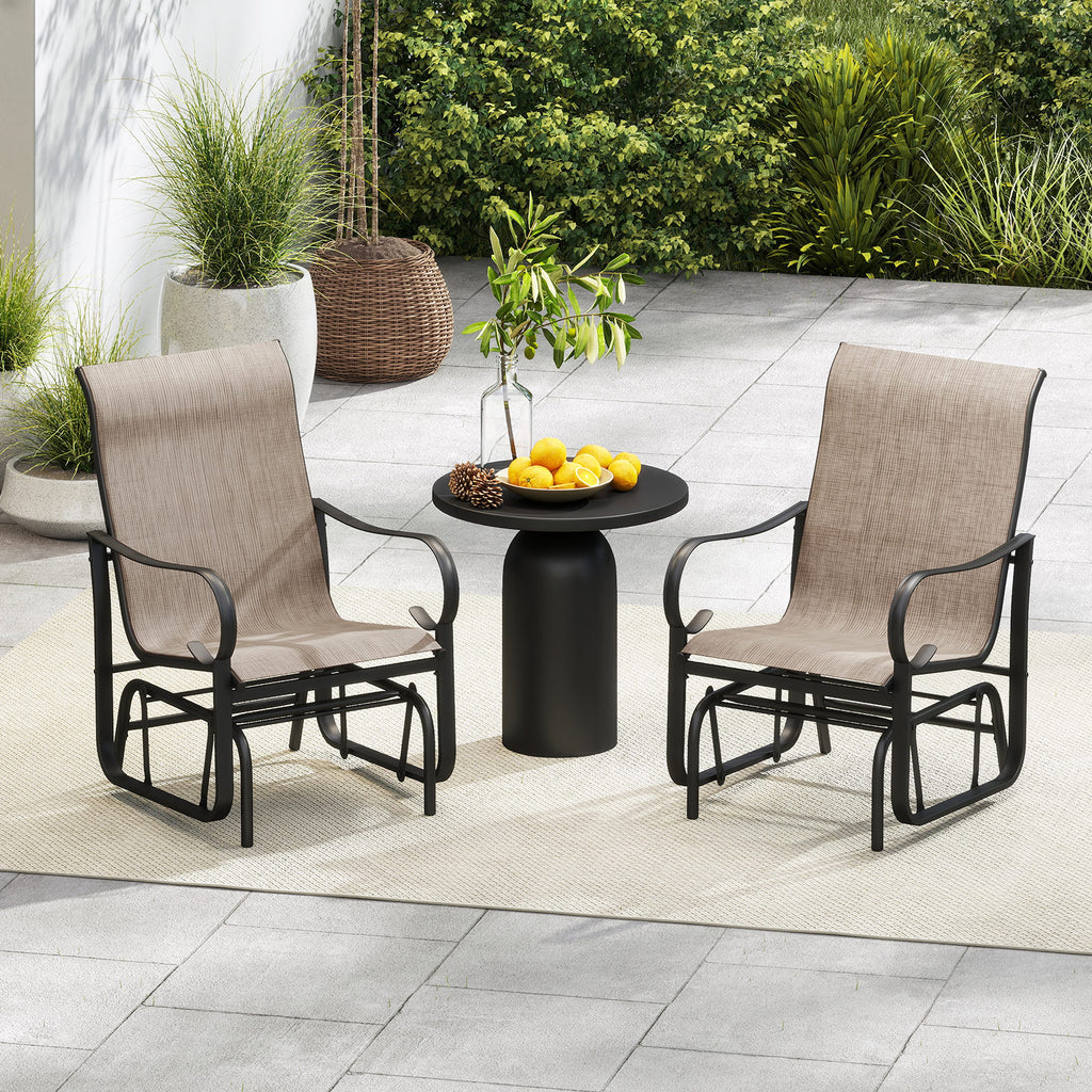 Outdoor Glider Chairs Set of 2 – Black & Brown